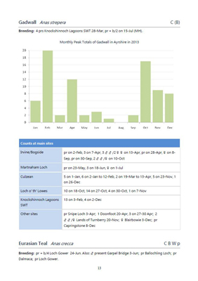 Ayrshire Bird Report 2013 - example page