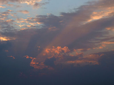 Crepuscular rays over Firth of Clyde, Ayrshire, Scotland  22 July 2006  2006 Fraser Simpson