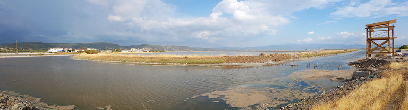 Kalloni Saltpans - new NW hide construction  Fraser Simpson    www.fssbirding.org.uk