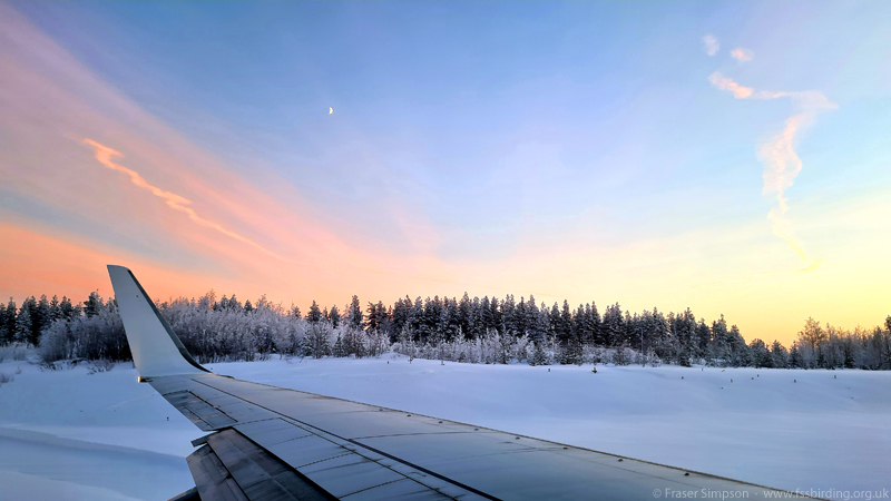 View from Rovaniemi Airport at sunset  Fraser Simpson 
