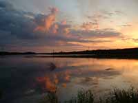 A lake at midnight