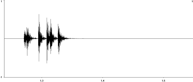 Oscillogram of Southern Sickle-bearing Bush-cricket (Phaneroptera nana) stridulation [phaneropteranana112887cut]