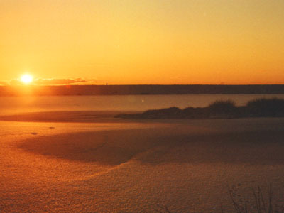Sunset over  North Craig Reservoir, Ayrshire, Scotland  30 December 1995  1995 Fraser Simpson