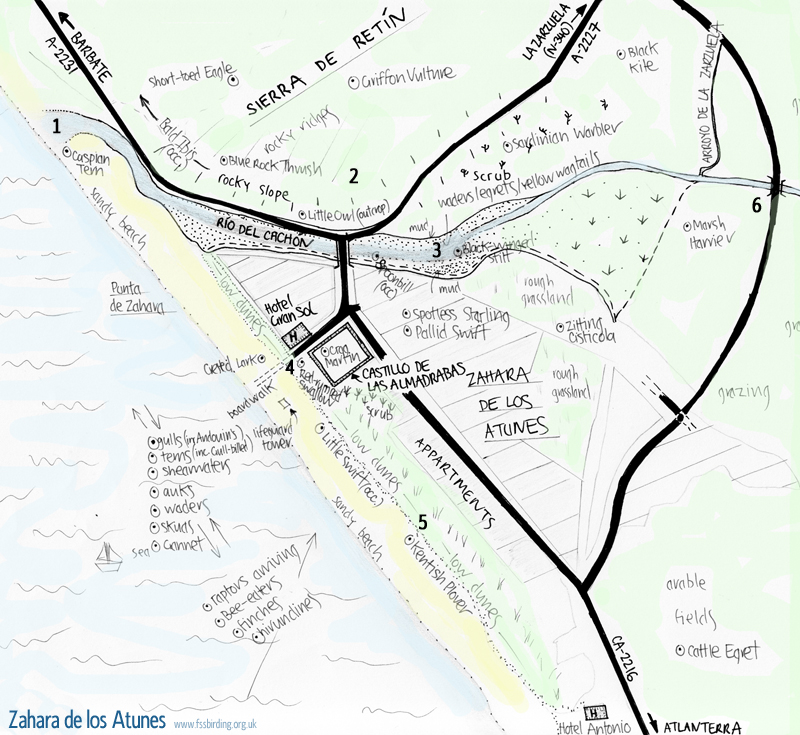 Map of Zahara de los Atunes & Río del Cachón © Fraser Simpson