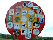 Swedish Bird Club Stickers on Road Sign